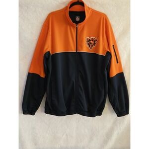 Chicago Bears Men's Large Orange/Blue Full Zip Jacket Logo On Front NFL Brand